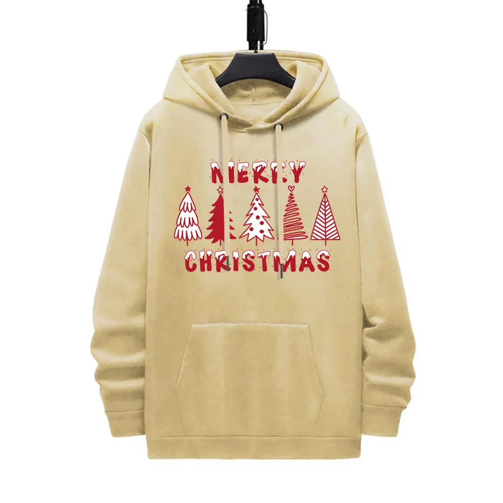 CHRISTMAS TREES DESIGNED PATTERN PRINTED HOODIE