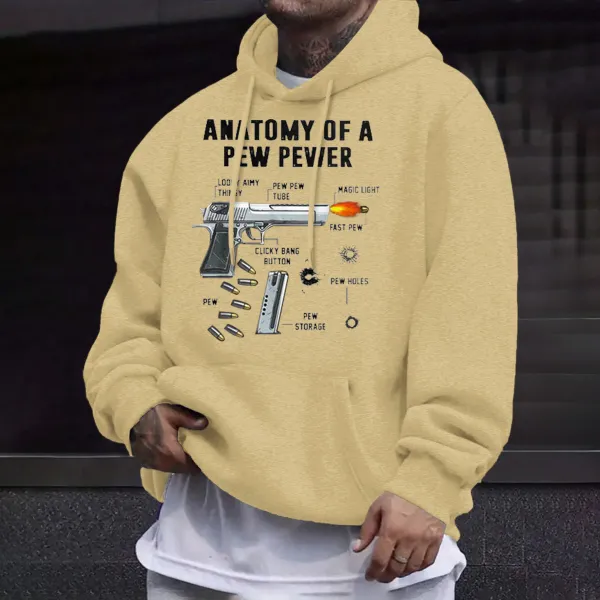 Mens Anatomy Of A Pew Pewer Hoodie,Long Sleeve, Size S-3XL