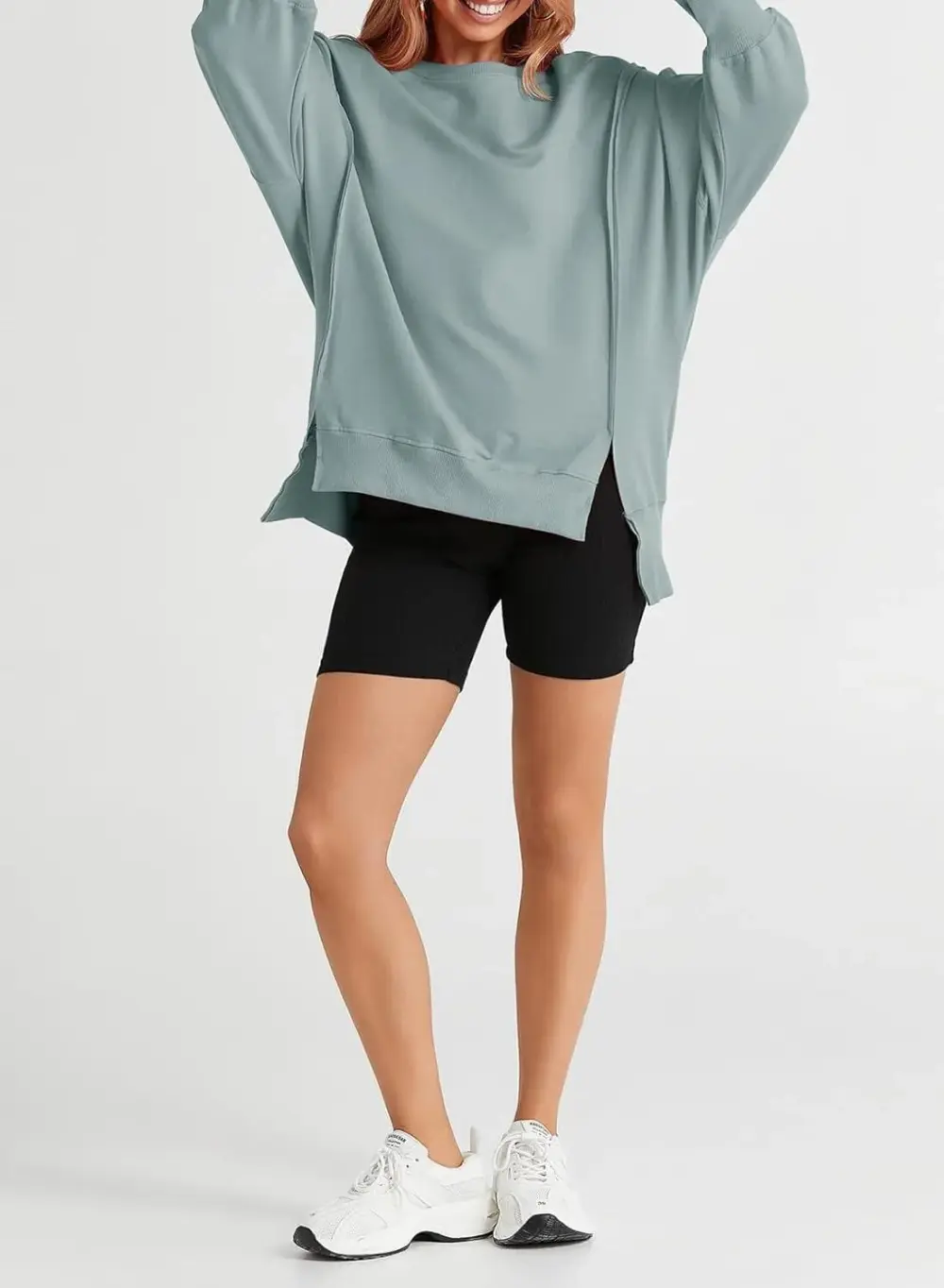 Oversized Reverse Seam Sweatshirt Long Sleeve Crewneck Pullover