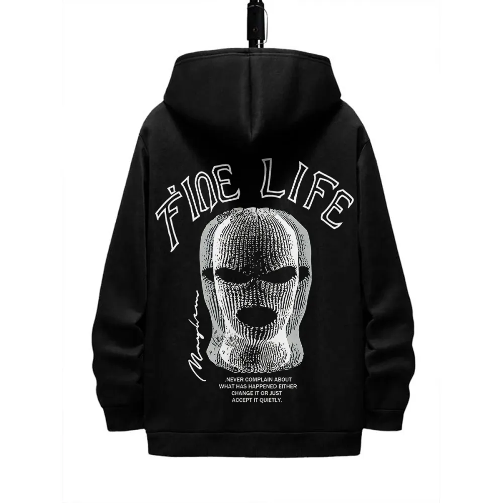 FINE LIFE DESIGNED PATTERN PRINTED HOODIE