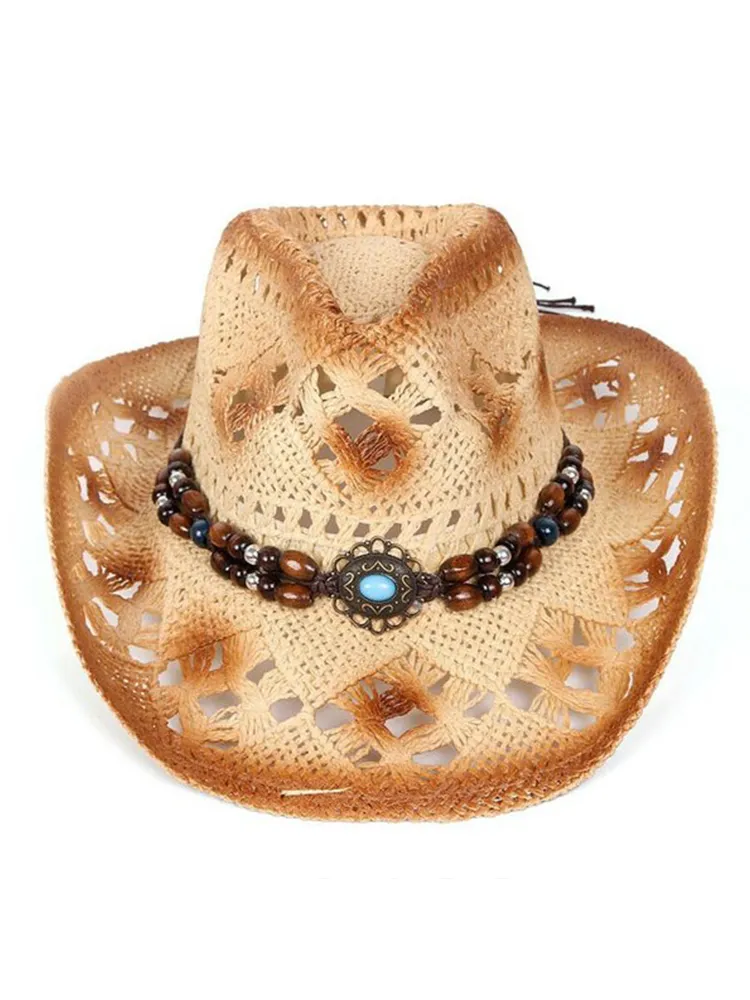 Western Vintage Denim Hollow Hat