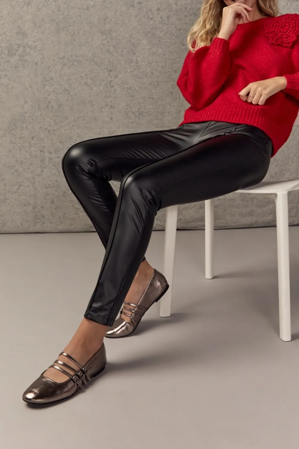 Heather Vegan Leather Leggings