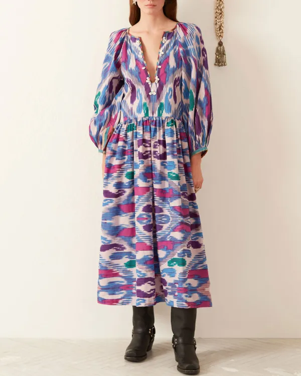 eleste Oasis Ikat Dress