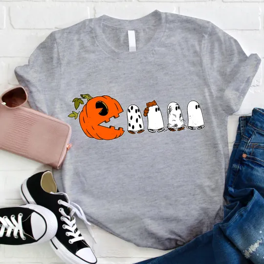 Pumpkin Ghost Pacman T-Shirt