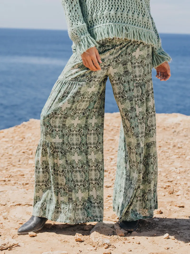 Casual Loose Print Breeze Trousers