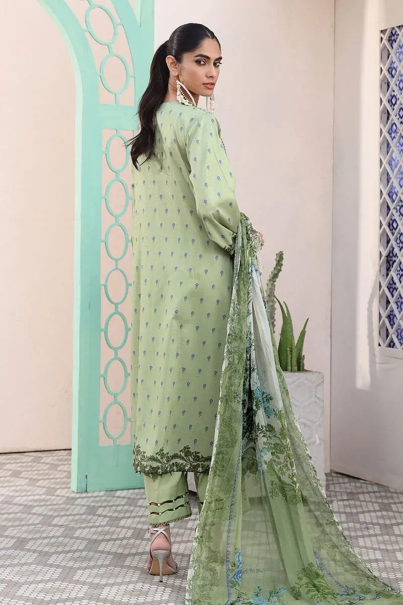 3 Piece Kurta Embroidered | Dupatta& Bottom & Tops | Color light green