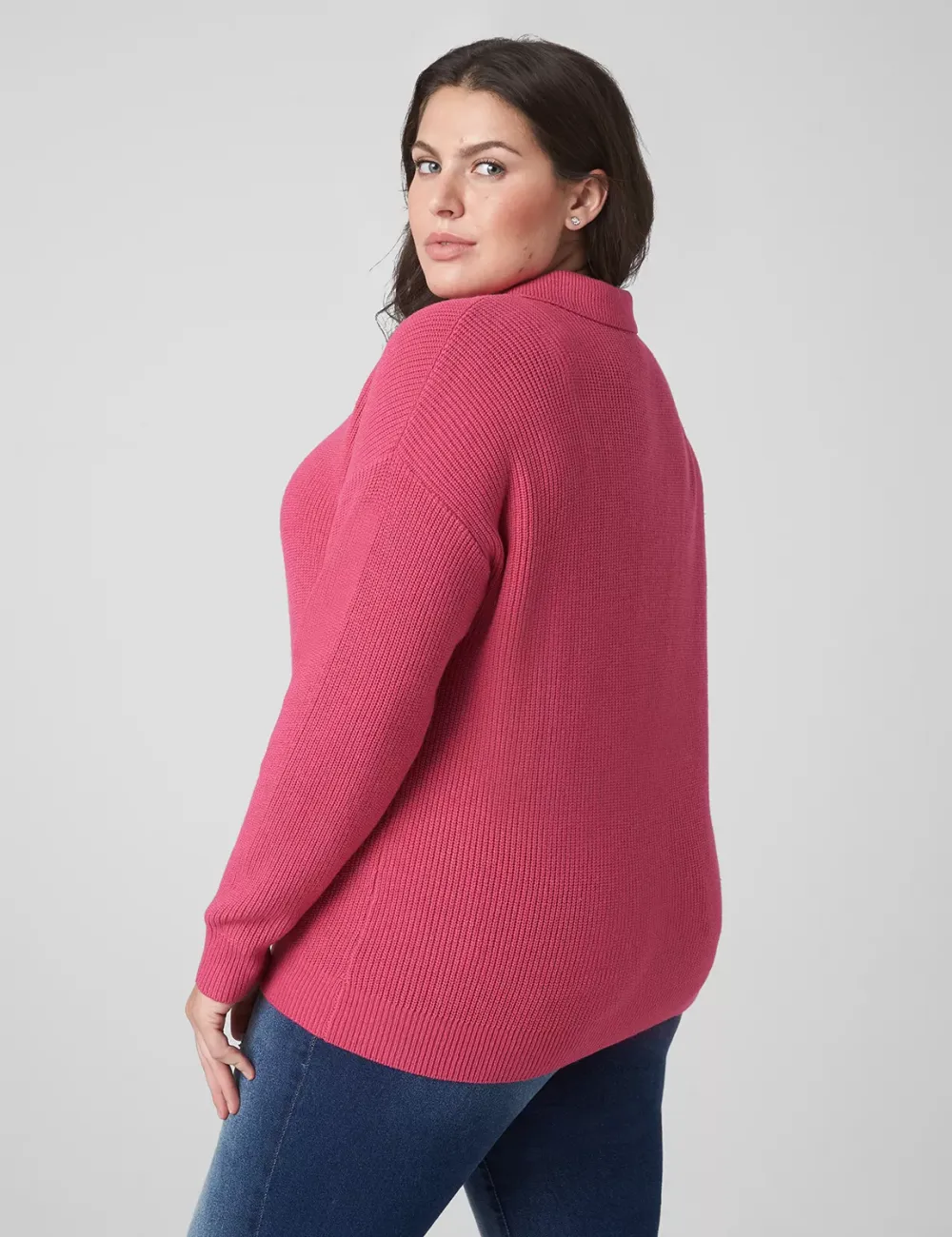 Classic Half-Zip Ribbed Pullover