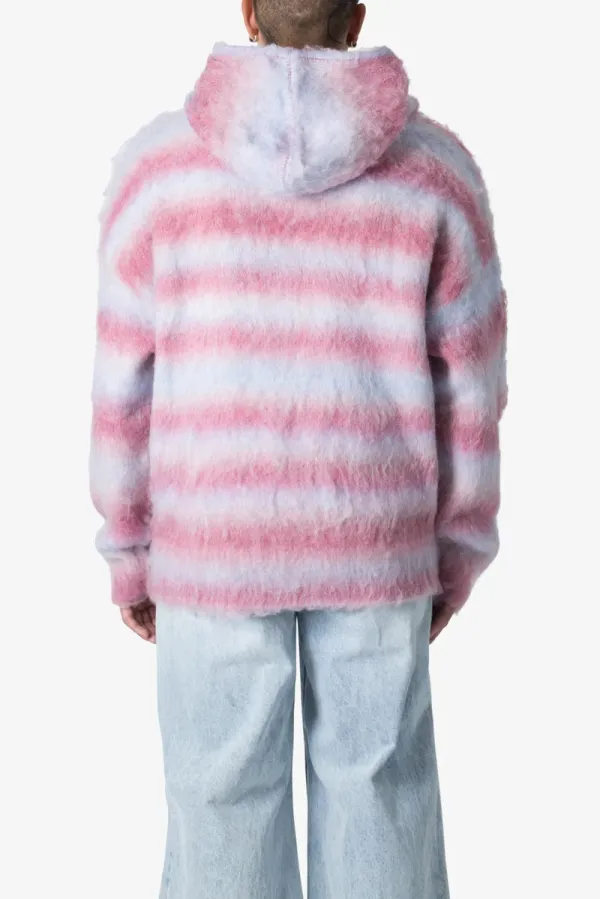 STRIPED MOHAIR HOODIE