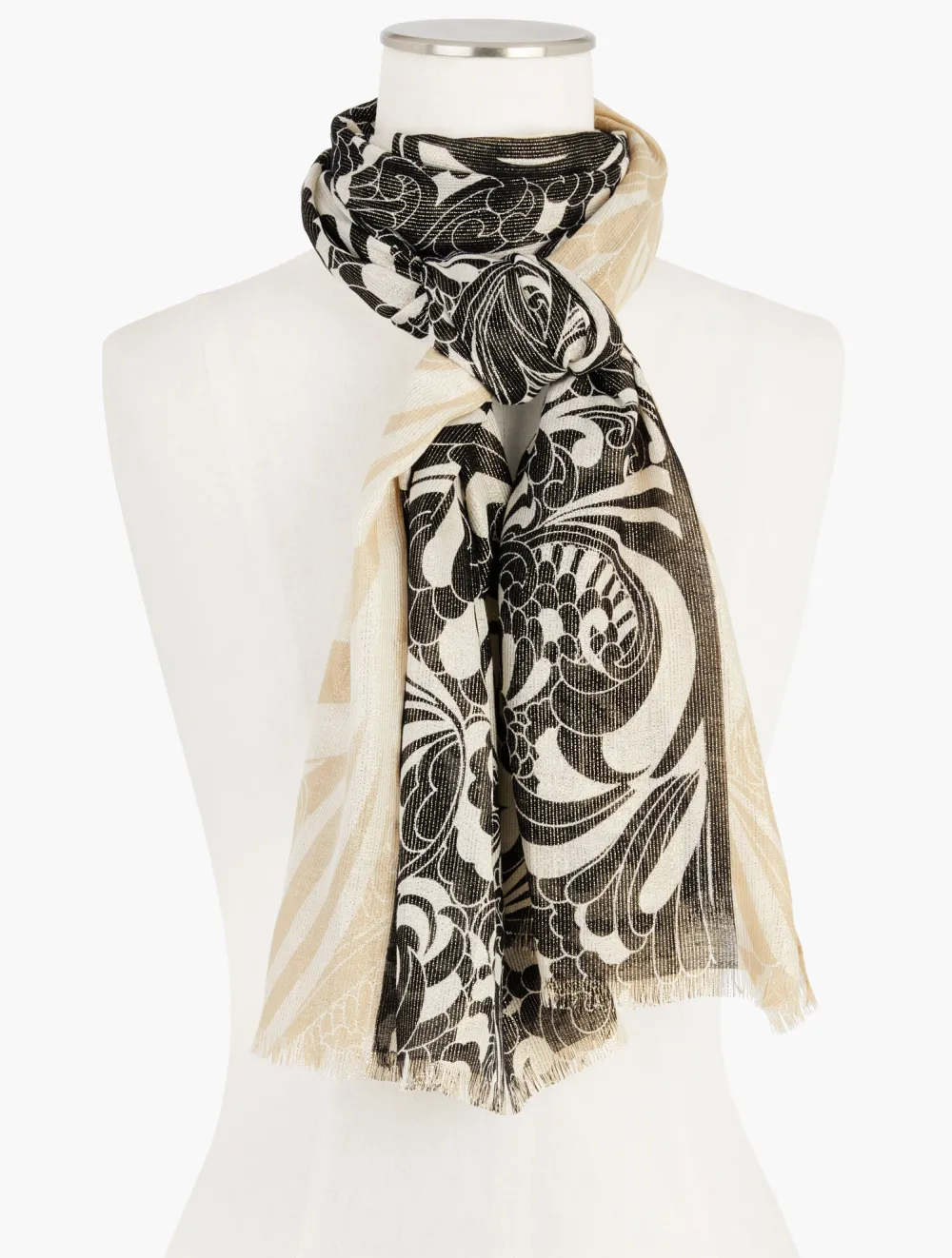 Twirling Floral Oblong Scarf