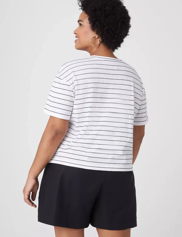 Relaxed Crop Short-Sleeve Pocket Tee