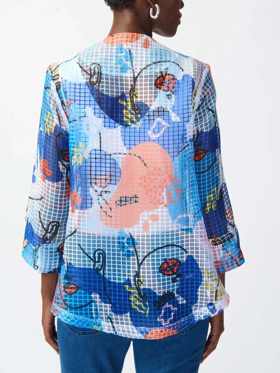 Face Print Organza Swing Jacket