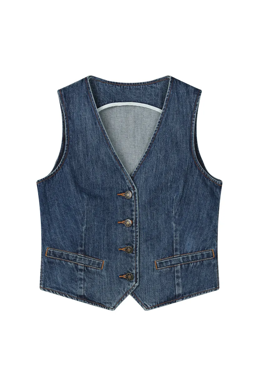 Bridgett Vest - Denim