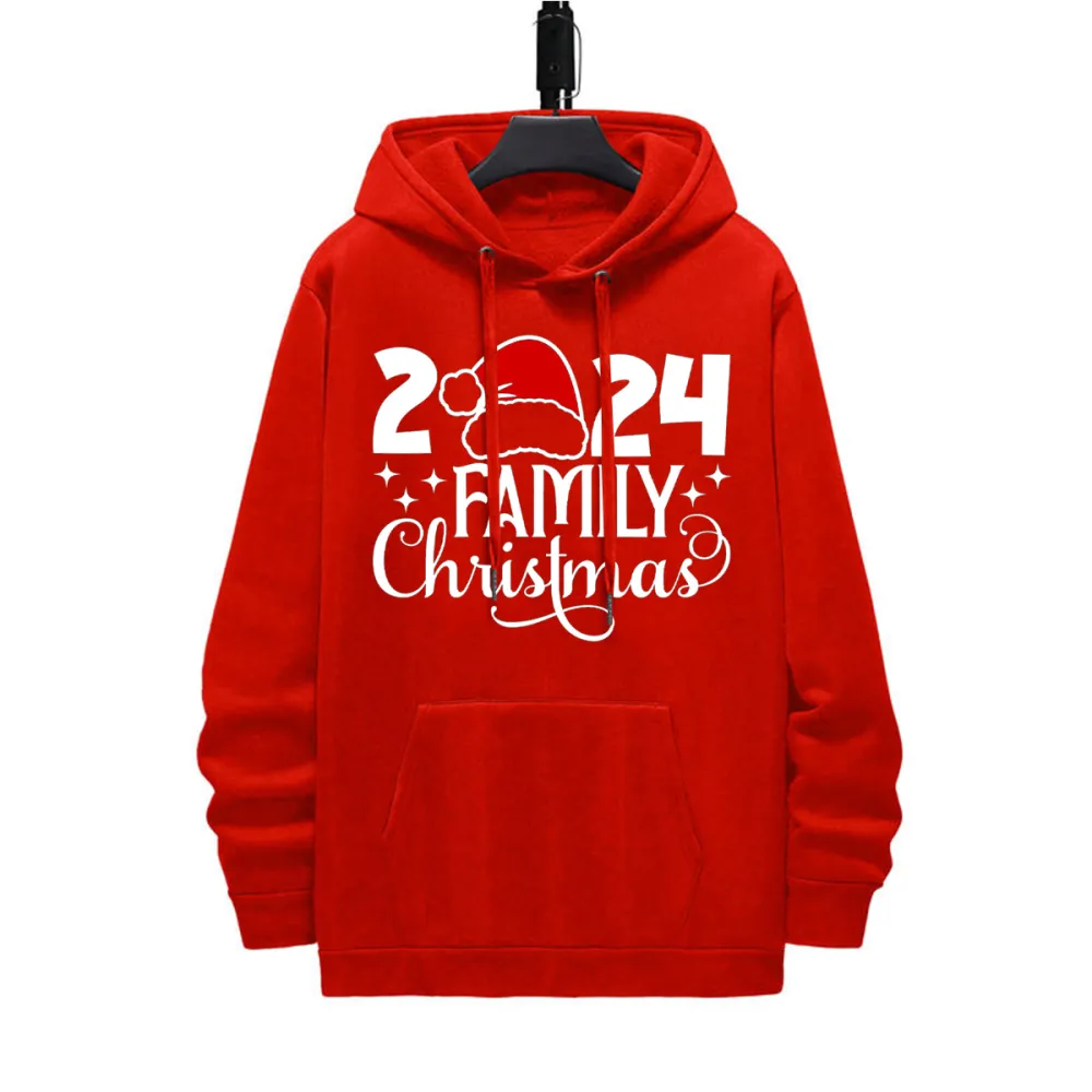 2024 FAMILY CHRISTMAS PATTERN PRINTED HOODIE