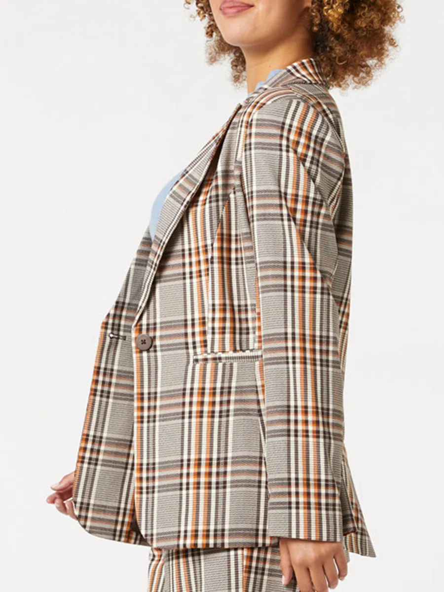 Women's casual plaid blazer