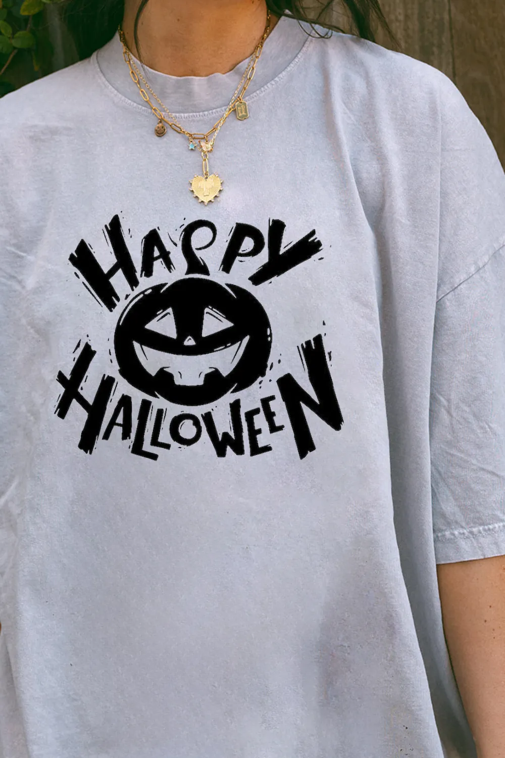 Women's Pumpkin English Halloween Printed T-shirt