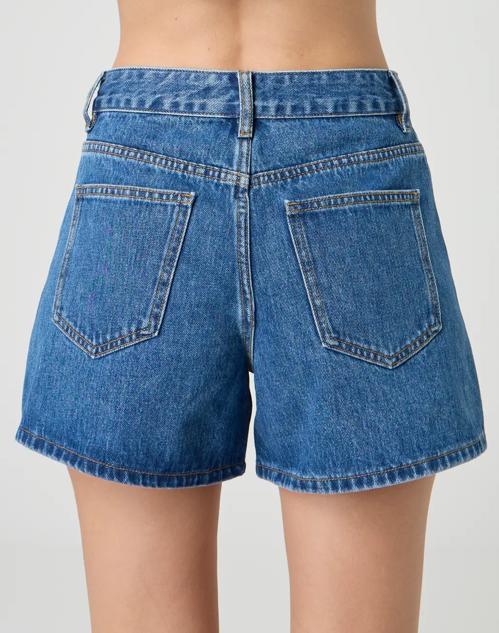 High Rise A Line Denim Short