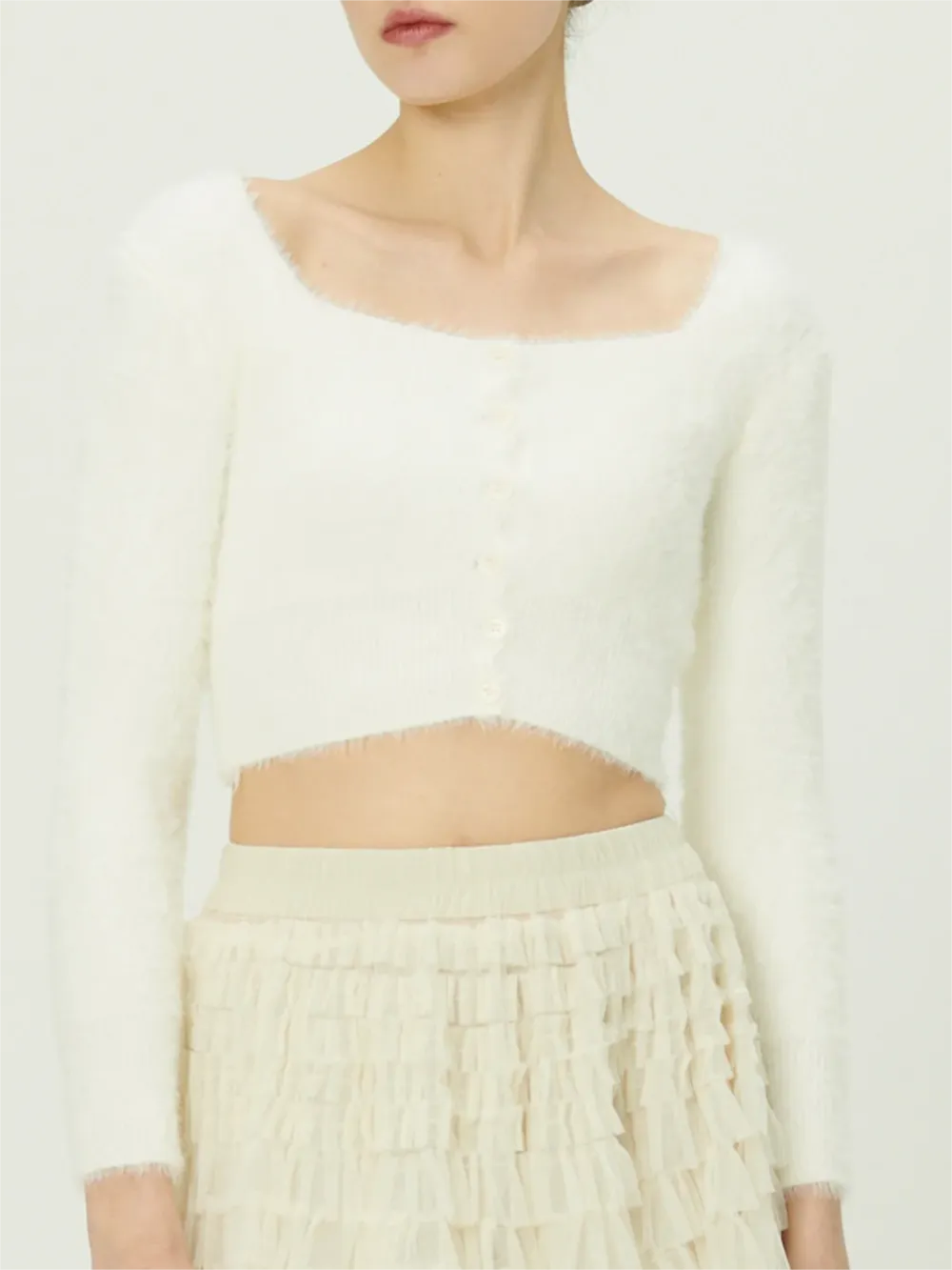 Carmen Fuzzy Crop Cardigan