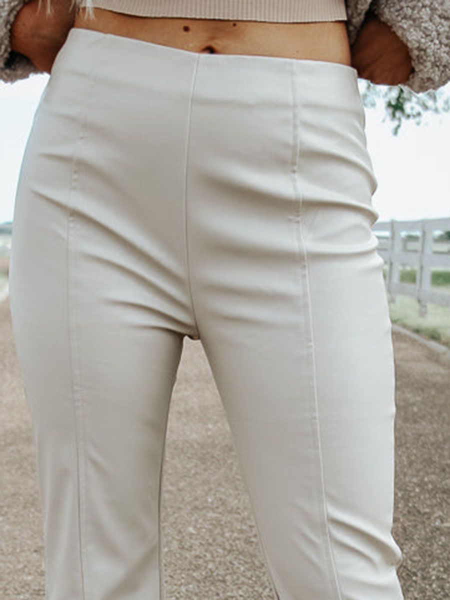 White Faux Leather Pants