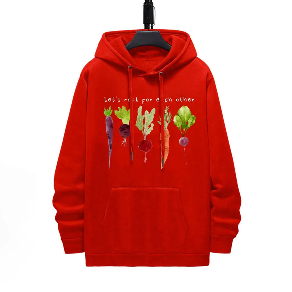 LETS ROOT FOR EACH OTHER PATTERN PRINTED HOODIE