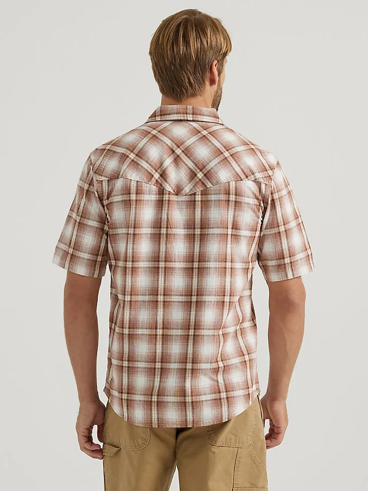 MEN'S SHORT SLEEVE PLAID SHIRT IN SEQUOIA