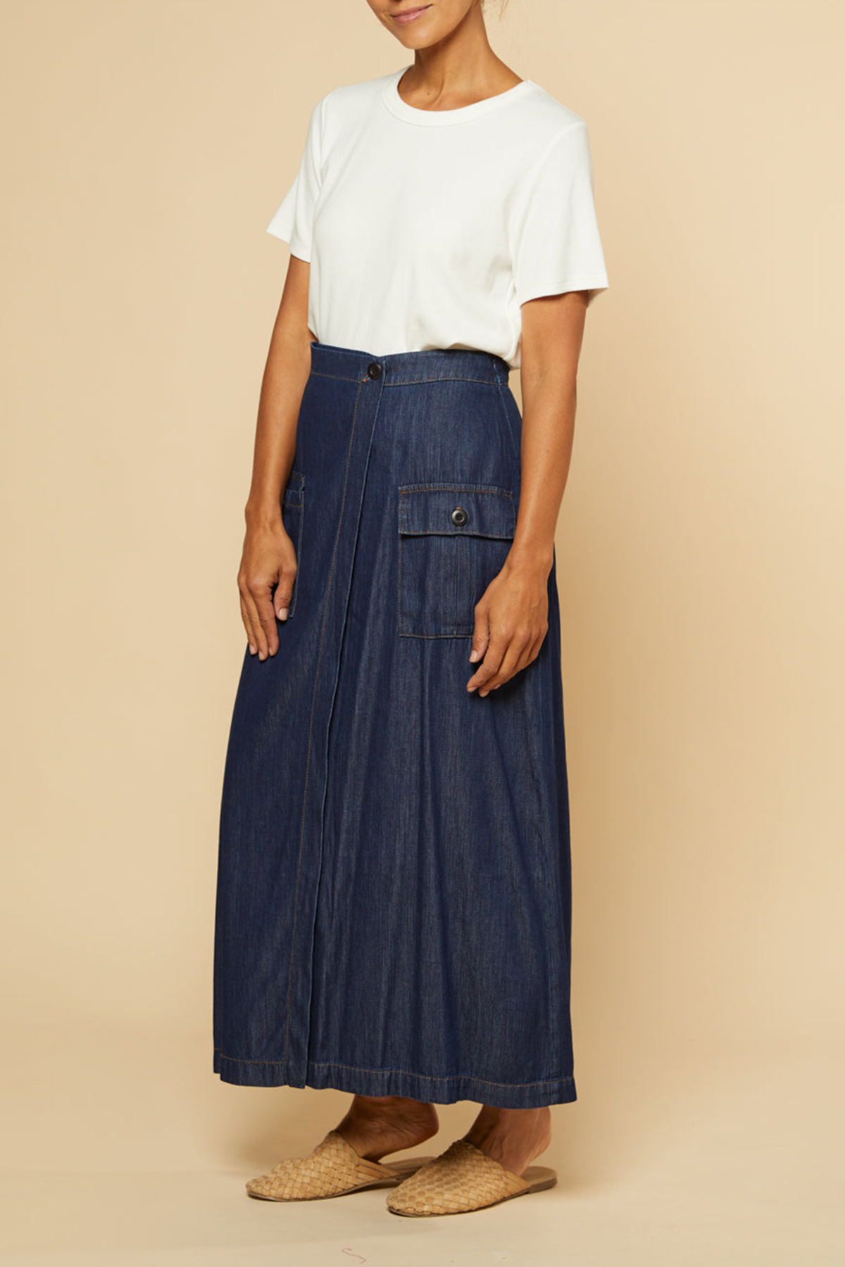 Charley Pocket Skirt in Dark Wash