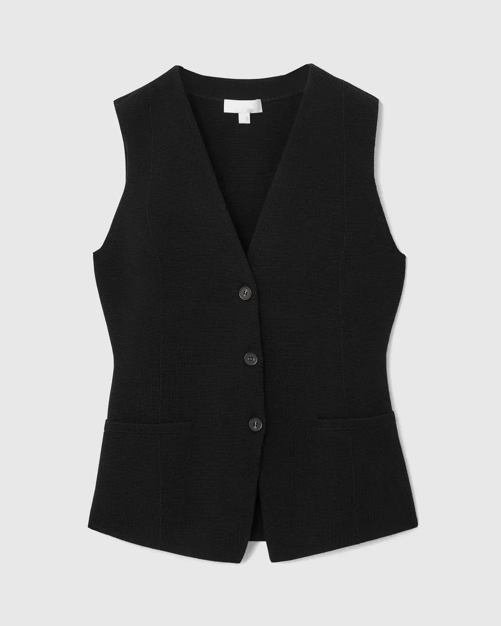 Longline Knitted Wool Waistcoat