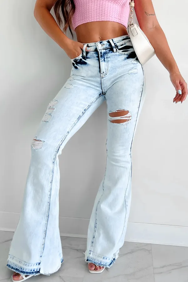 Bindy High Rise Distressed Flying Monkey Flare Jeans