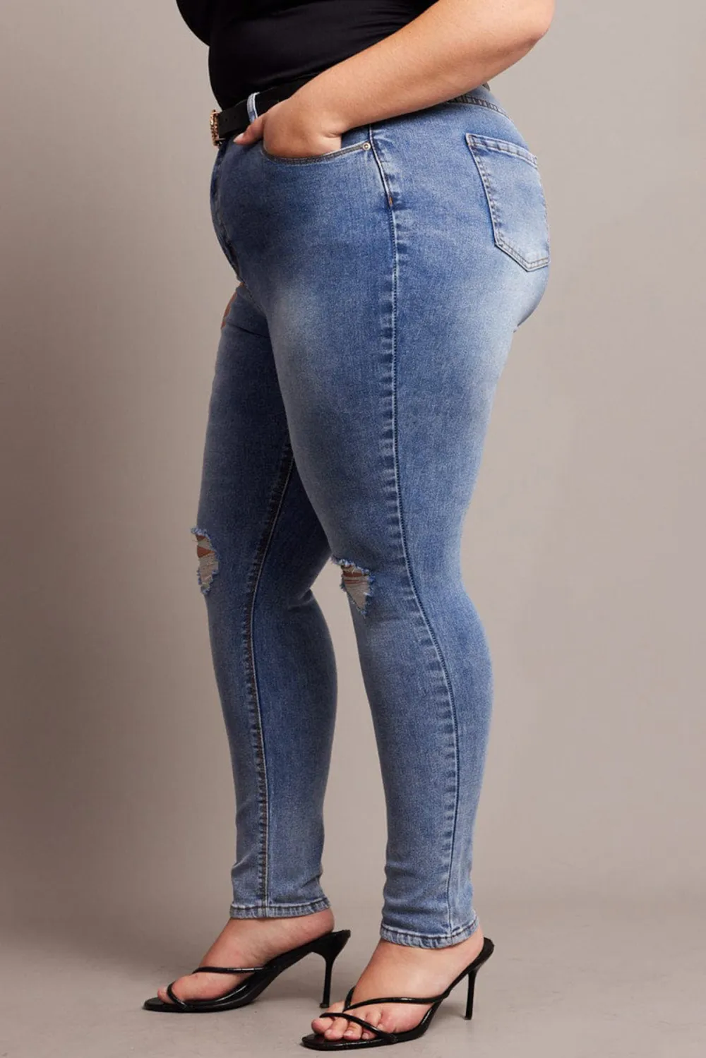 Denim Skinny Jeans High Rise