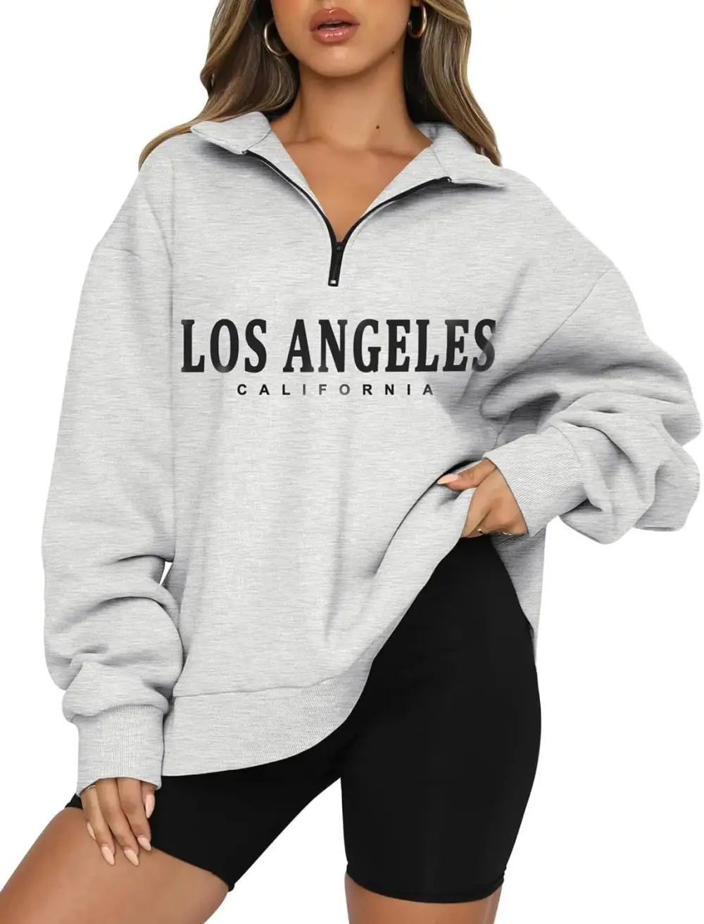 Oversized Sweatshirts Half Zip Pullover Long Sleeve