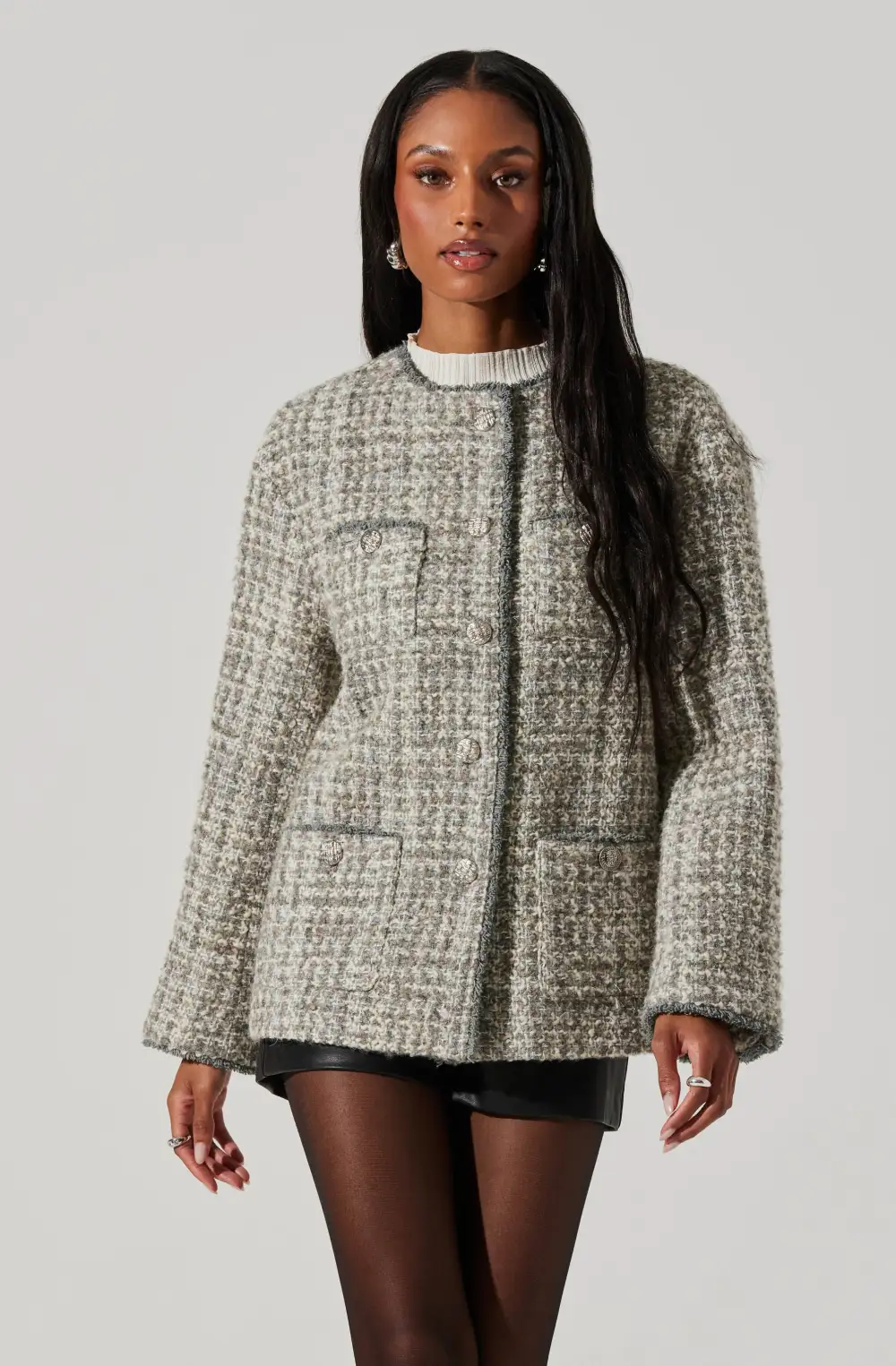 Perona Tweed Oversized Coat