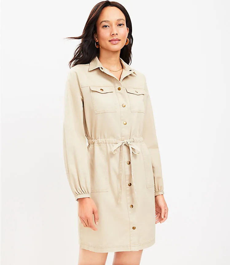 Button Pocket Shirtdress