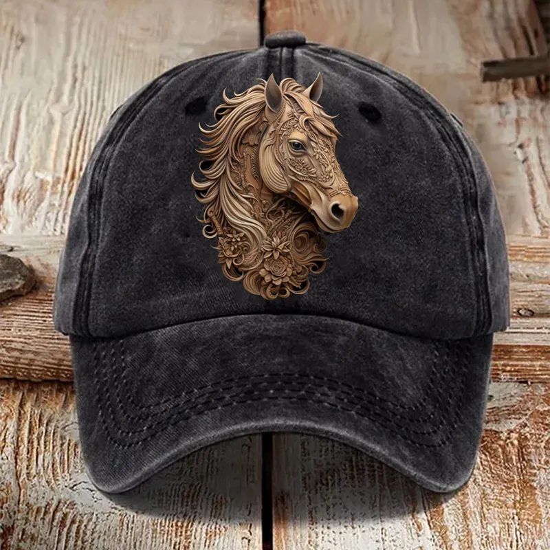 Western Horse Print Baseball Cap