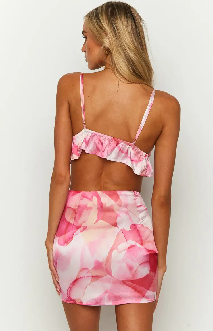 Jessie Pink Print Mini Skirt