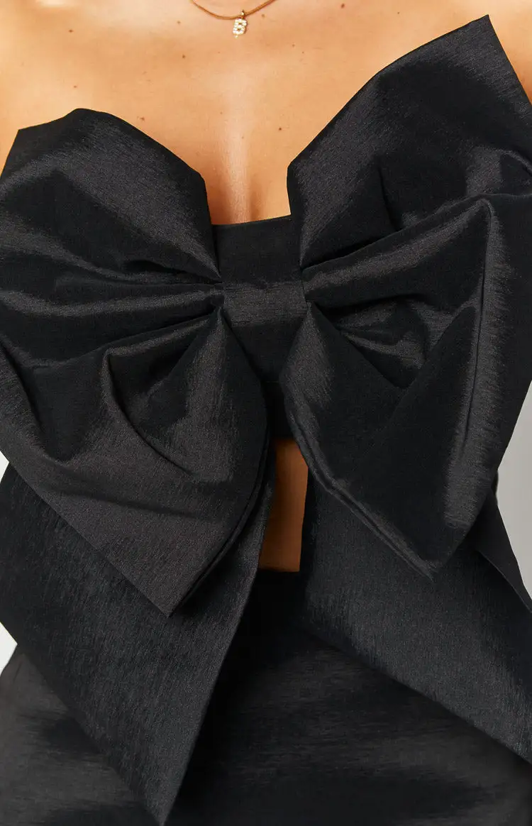 Nadia Black Bow Mini Dress