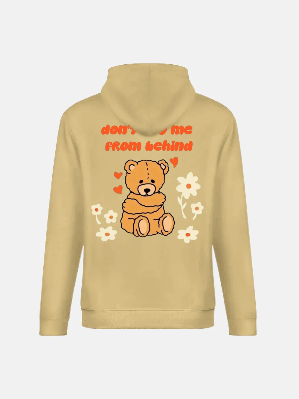 DONT HUG ME FROM BEHIND PATTERN PRINTED HOODIE