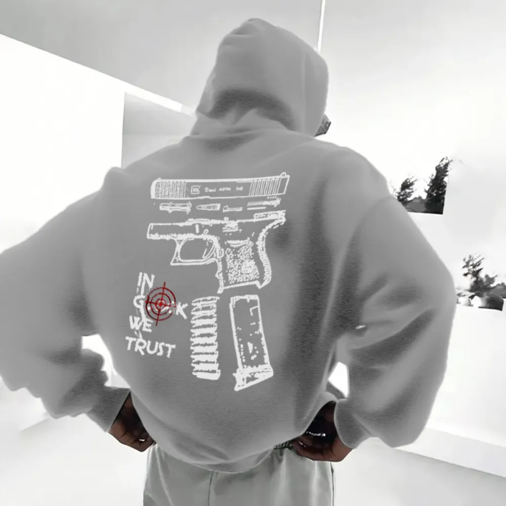 Mens In Glock We Trust Hoodie,Long Sleeve, Size S-3XL