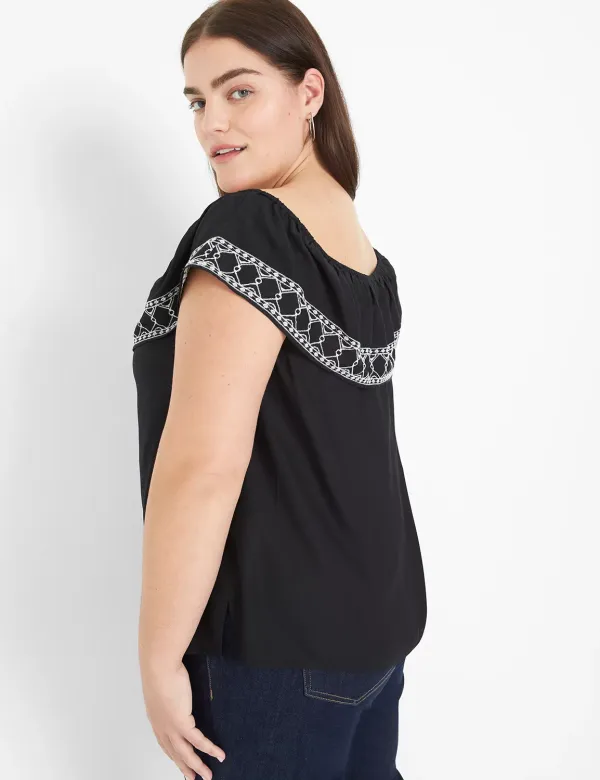 Off-The-Shoulder Embroidered Top