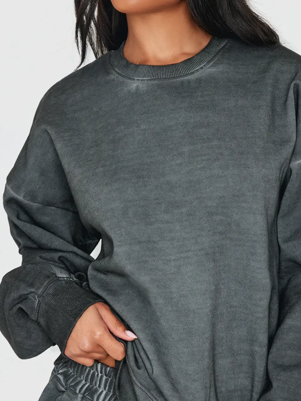 Washed Charcoal Premium Oversized Sweatshirt