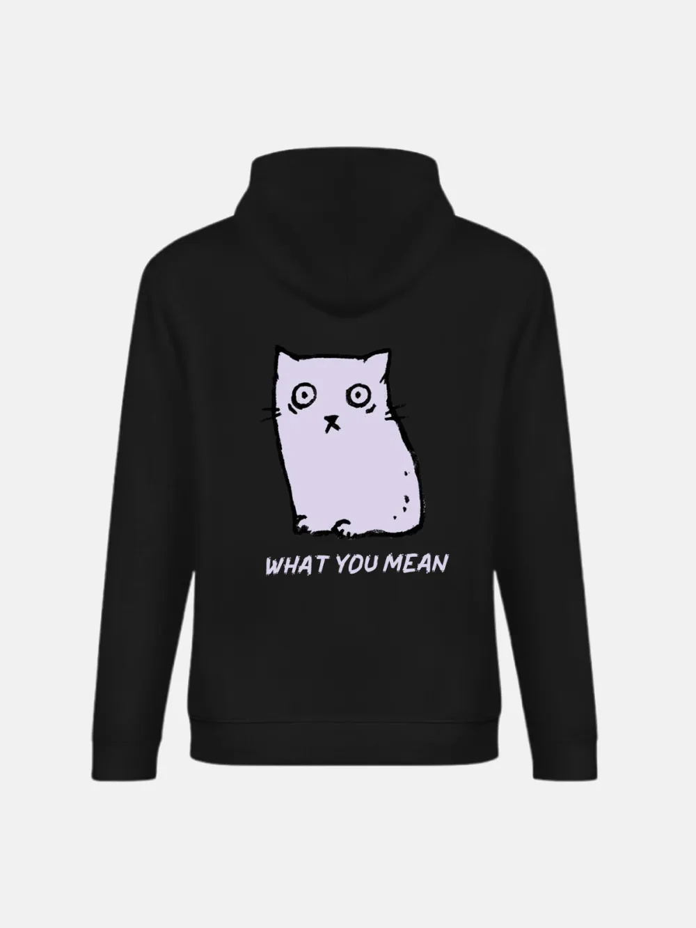 WHAT U MEAN PATTERN PRINTED HOODIE