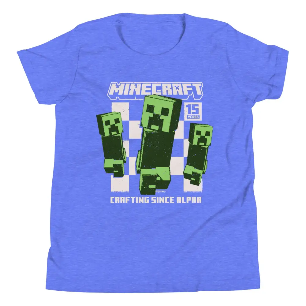 Minecraft 15th Anniversary Checkered Creeper Kids T-Shirt