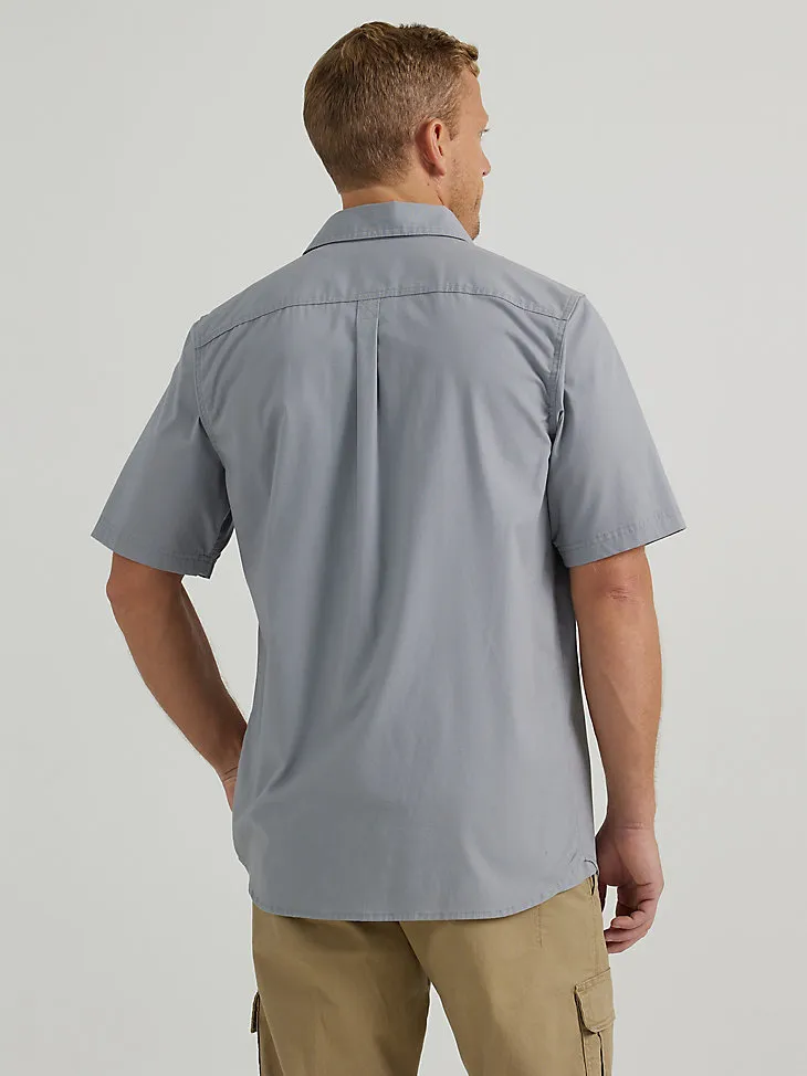 MEN'S RELAXED STRETCH POPLIN SHIRT IN GOBLIN BLUE HEATHER