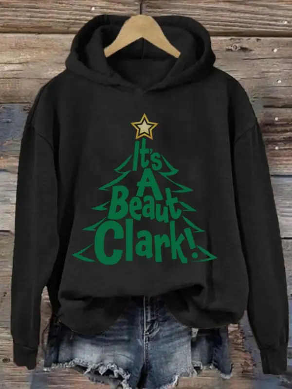 Women's It's A Beaut Clark Christmas Printed Casual Hoodie