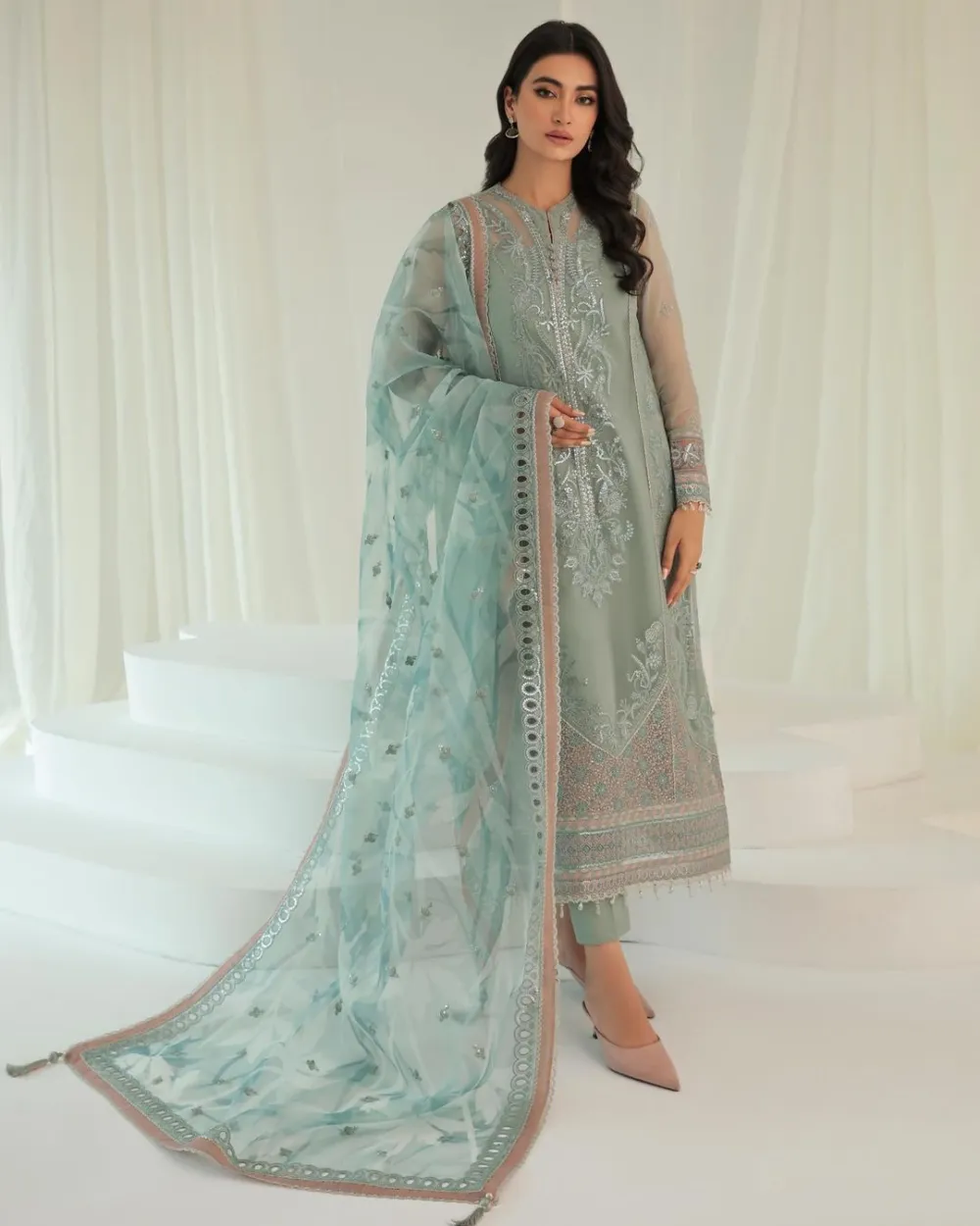 Embroidered Raw Silk Sets