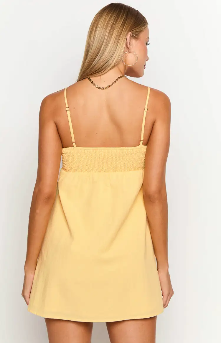 Lotus Love Affair Yellow Mini Dress