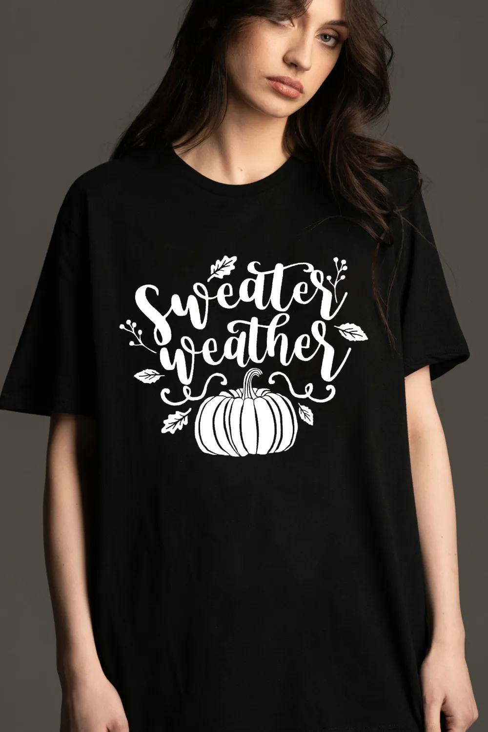 Women's Pumpkin Letter Printed T-shirt