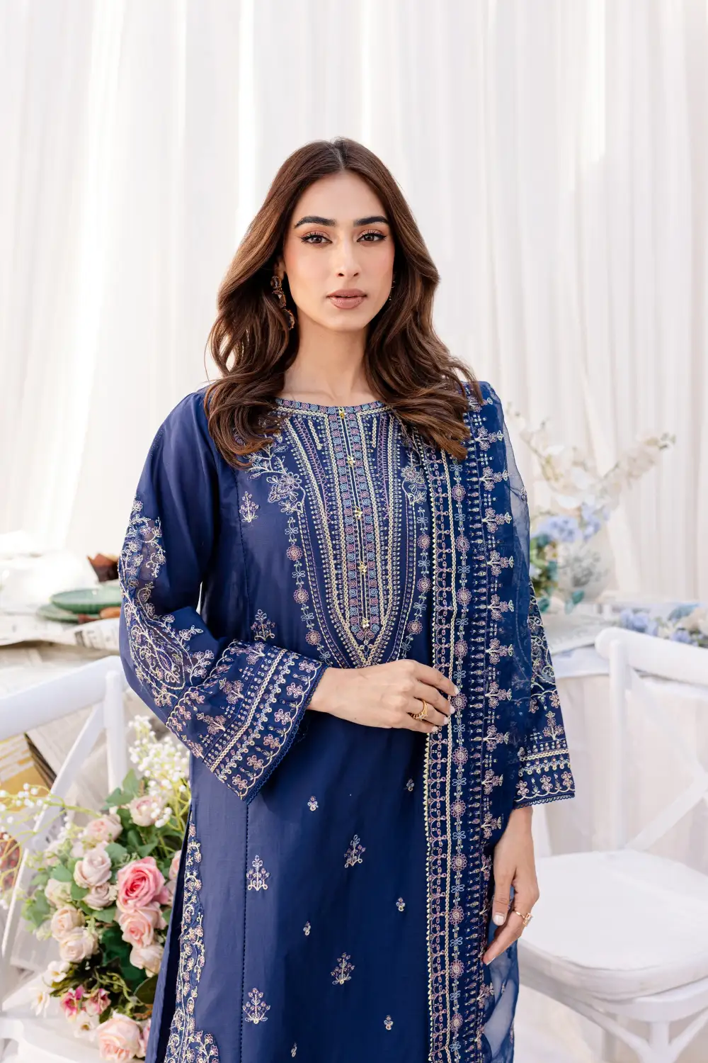 Serra 3Pc - Embroidered Lawn Dress