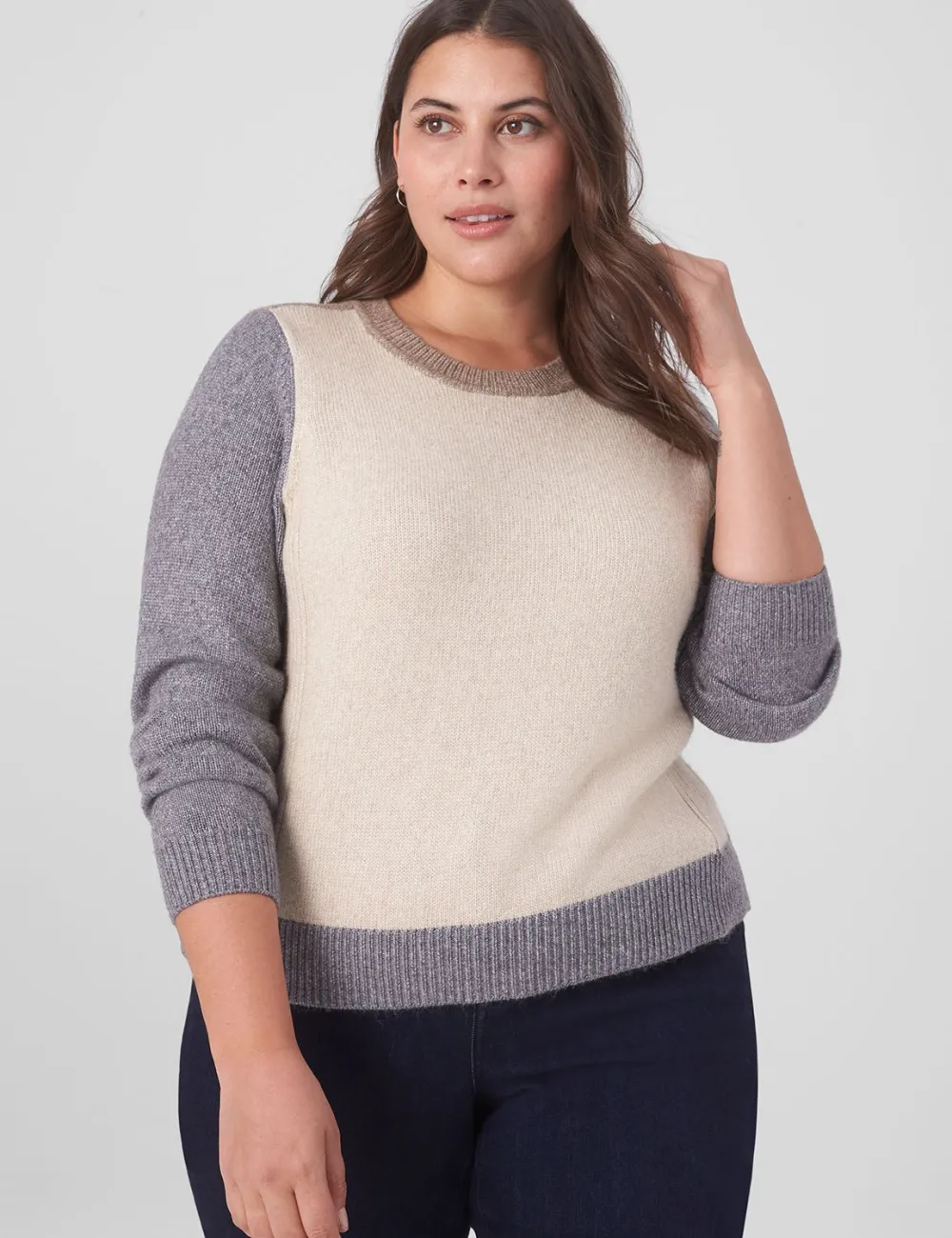 Classic Crop Crew-Neck Colorblock Pullover