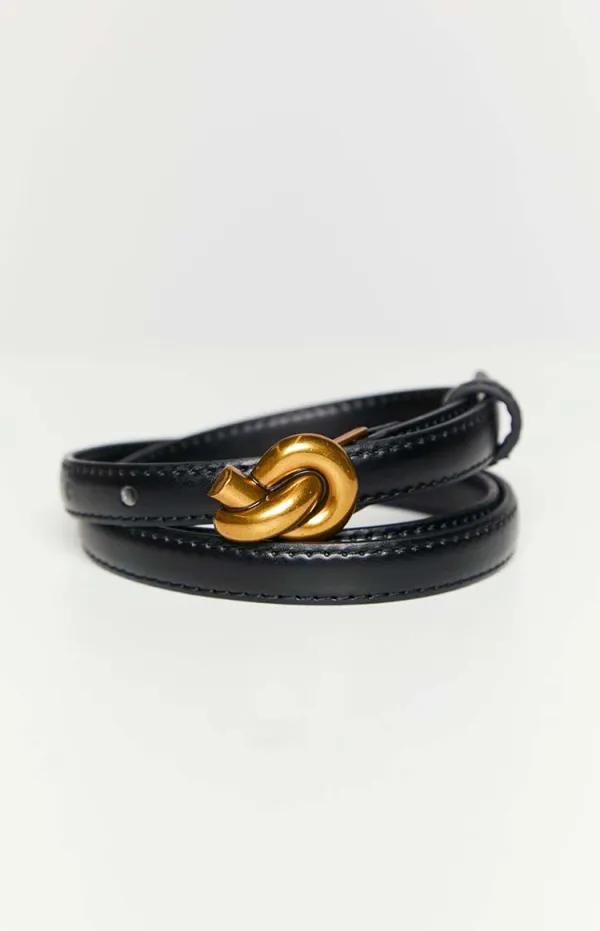 Reba Black PU Belt