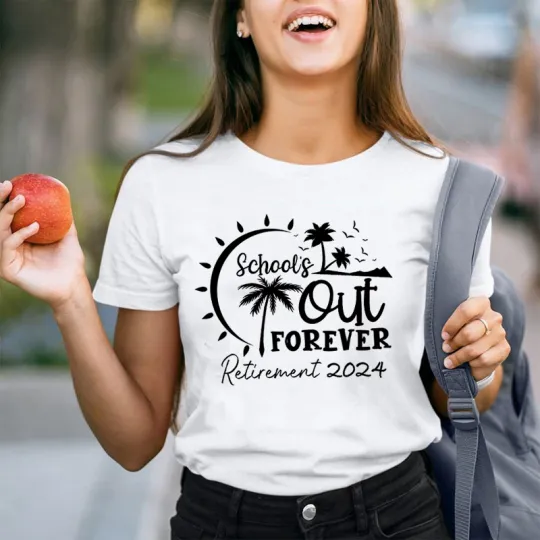 Personalized Retired School's Out Forever Teacher T-Shirt