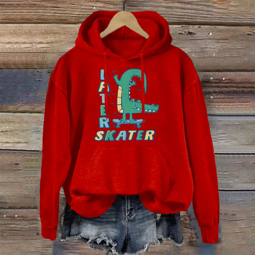 Later Skater Alligator Boxy Crusher Hoodie